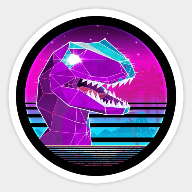 Rad Velociraptor (Vaporwave Aesthetic) Sticker by forge22